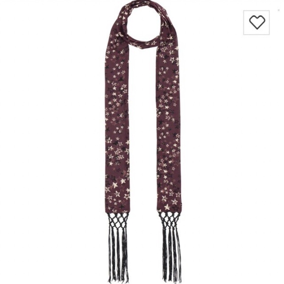 House of Harlow 1960 x Revolve Ossie Scarf In Star Print Maroon New with Tags